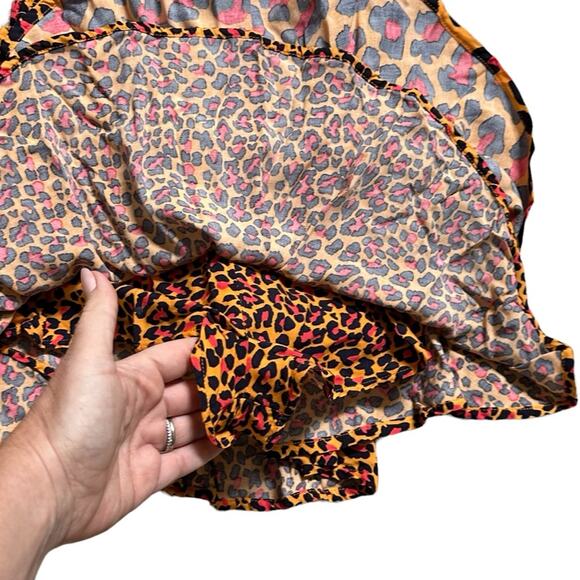 Maaji Stone Shell Short Skirt in Leopard Print Pink Orange Spring Break Beach XS - Picture 9 of 13